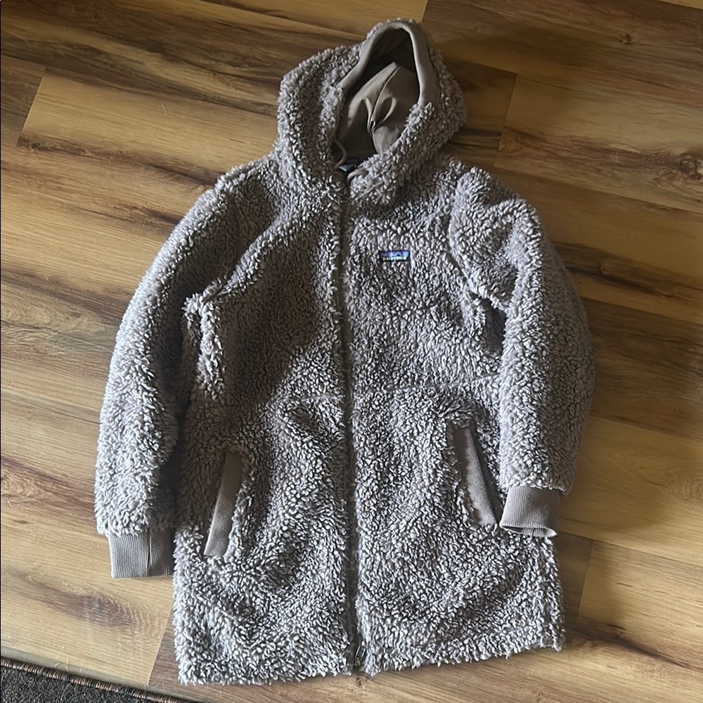 Patagonia Gray Fleece Hooded Jacket